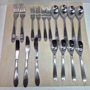 Cambridge Stainless Steel Flatware Set 17 Pieces NOT COMPLETE Mixed Lot